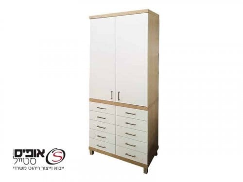 ארון אחסון משולב מגירות ומדפים דגם אוראל
