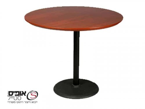 שולחן ישיבות עגול עם רגל פיצה שחורה