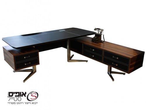 שולחן מנהל מפואר דגם טוסקנה בשילוב עץ