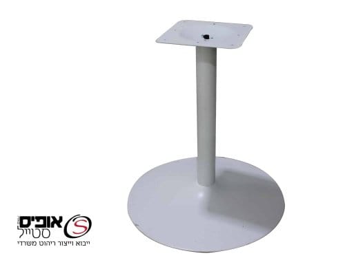 שולחן ישיבות עגול רגל פיצה לבנה
