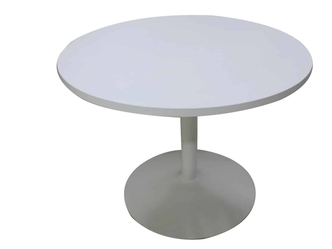 שולחן ישיבות עגול רגל פיצה לבנה