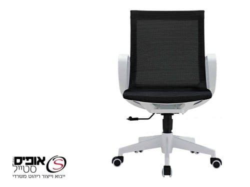 כסא מחשב  סטפאן גוף לבן מושב שחור