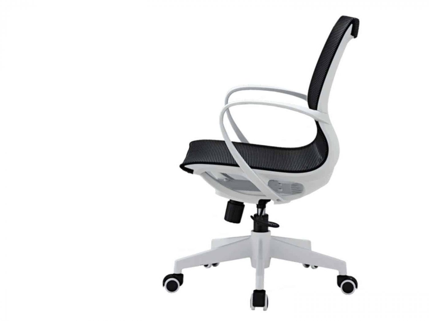 כסא מחשב סטפאן גוף לבן מושב אפור