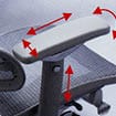 Arm pad width angle forward or backward & armrest height adjustment