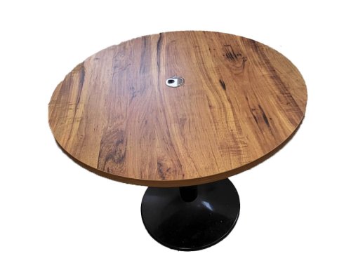 שולחן ישיבות עגול עם מעבר חוטים דגם נאפולי