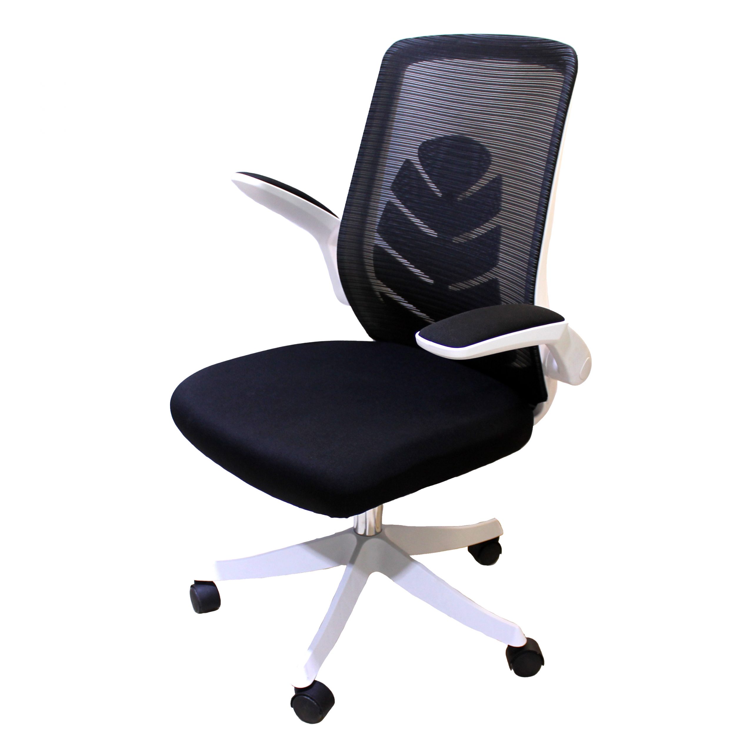 כיסא מחשב  מושב שחור ומסגרת לבנה דגם גולן